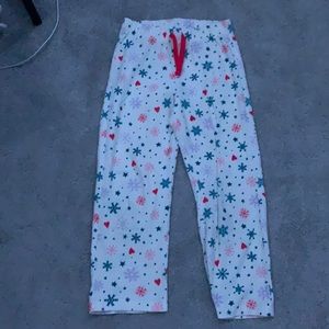 snowflake fleece pants